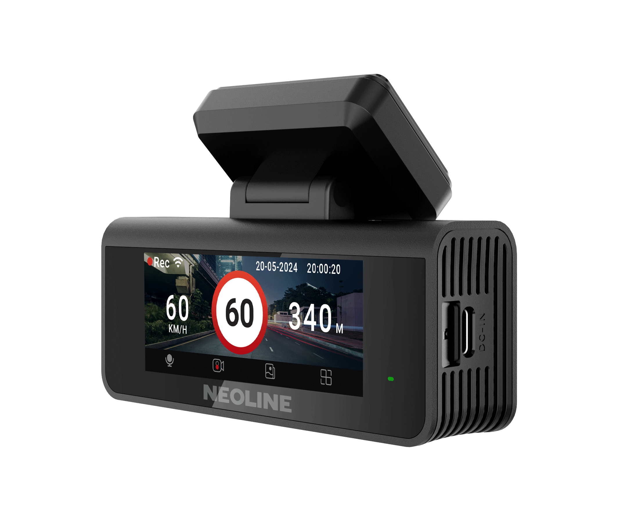 Neoline Argus 4K Wi-Fi Dual, dviejų kamerų vaizdo registratorius