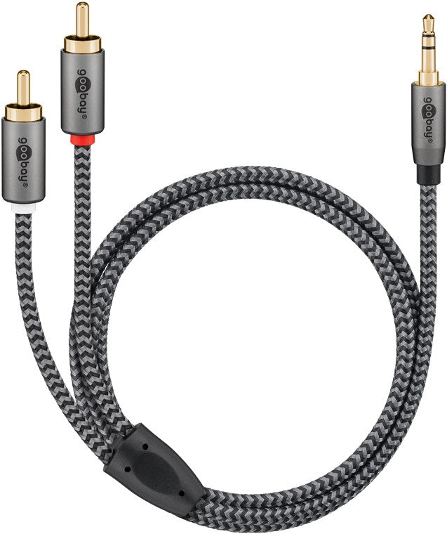 Goobay Audio Adapter Cable AUX, 3.5 mm į 2x RCA garso kabelis, 1 m