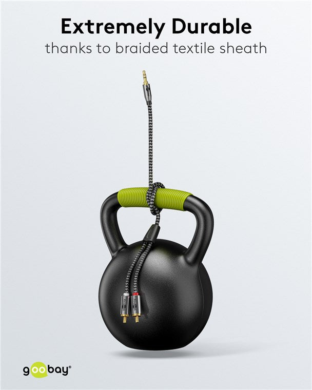 Goobay Audio Adapter Cable AUX, 3.5 mm į 2x RCA garso kabelis, 1 m