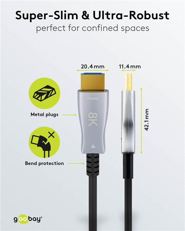 Goobay 8K AOC Ultra High Speed HDMI, optinis kabelis, 10 m