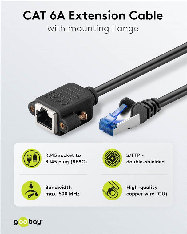 Goobay CAT 6A, S/FTP (PiMF) extension cable, 5m