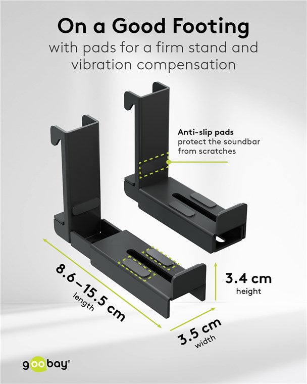 Goobay Universal Soundbar Mount, TV sieninis laikiklis iki 15 kg