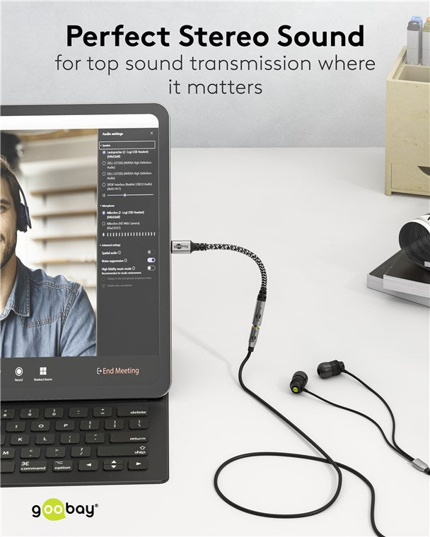 Goobay Adapter USB-C to Jack, USB-C į 3.5 mm ausinių AUX adapteris