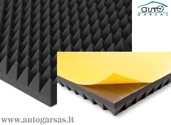 Akustinis porolonas PIRAMIDĖS-L su savaime prilimpančiu paviršiumi (1x1m)