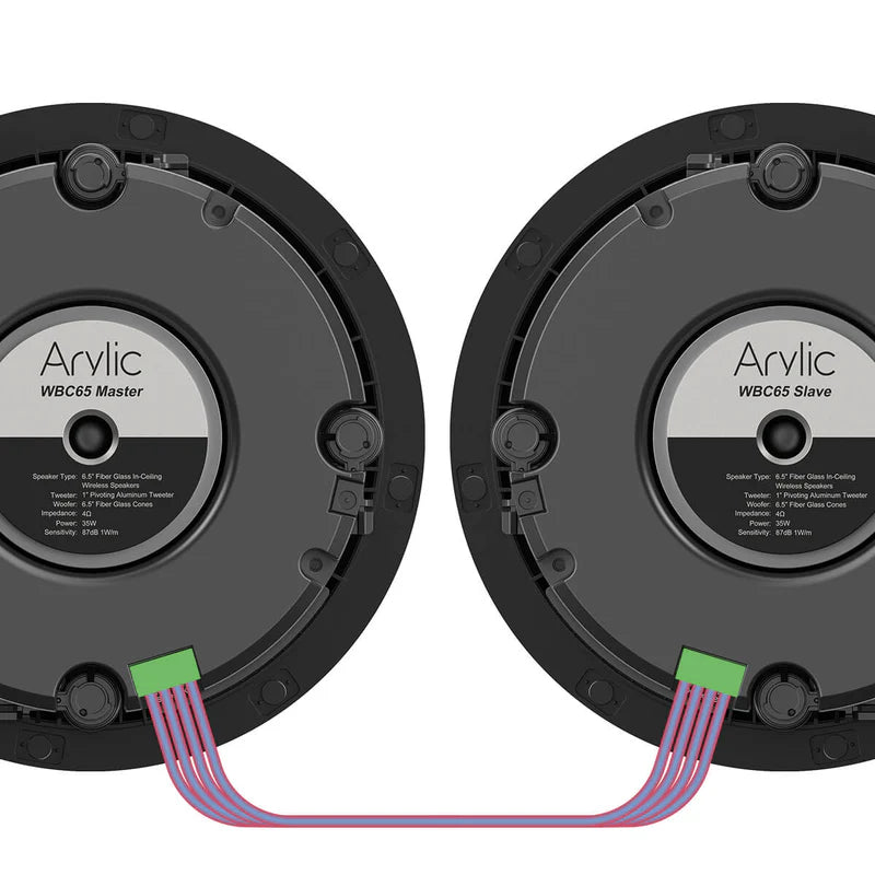 Arylic WBC65, 50W belaidžiai lubiniai garsiakalbiai su Wi-Fi, Bluetooth, Multi-Room funkcijomis