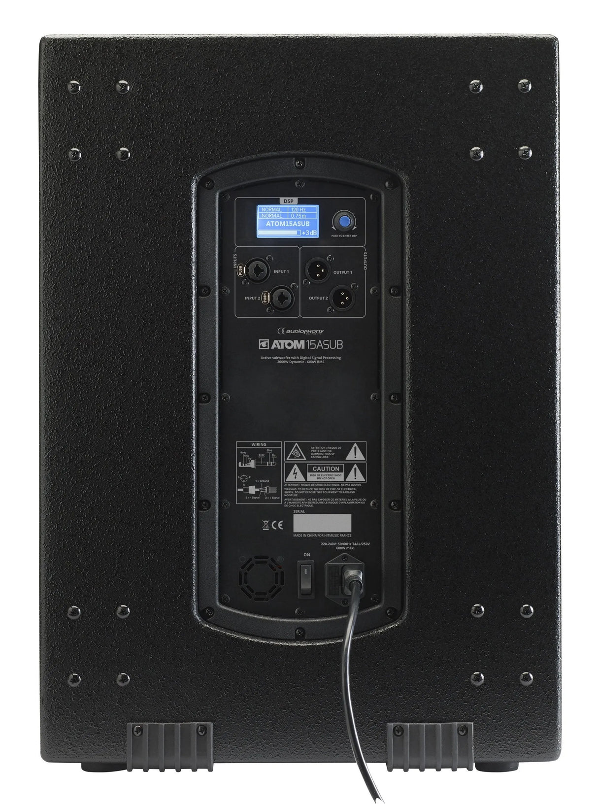 Audiophony ATOM15ASUB, Aktyvi žemų dažnių garso kolonėlė 600W RMS