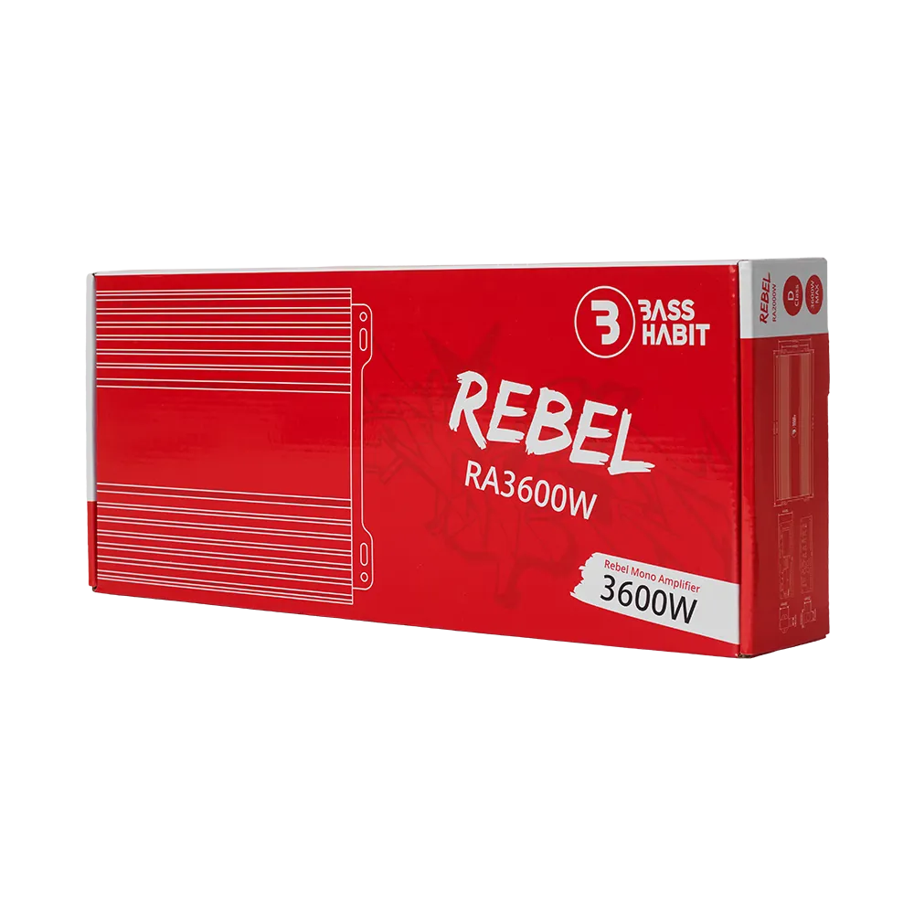 Bass Habit Rebel RA3600W, mono automobilinis garso stiprintuvas