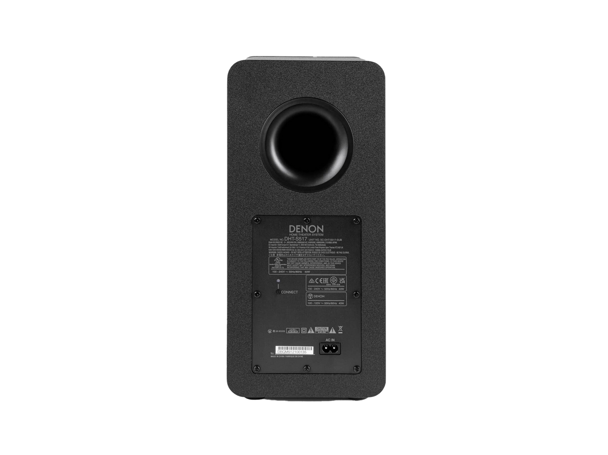 Denon DHT-S517, soundbaras Dolby Atmos su beviele žemų dažnių kolonėle