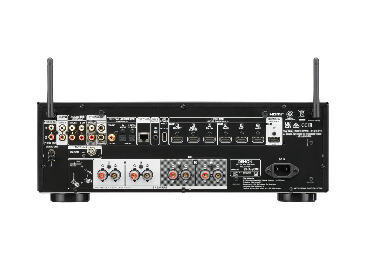 Denon DRA-900H, 2.2 kanalų stereo stiprintuvas - 8K AV resyveris su tinklo grotuvu, HEOS