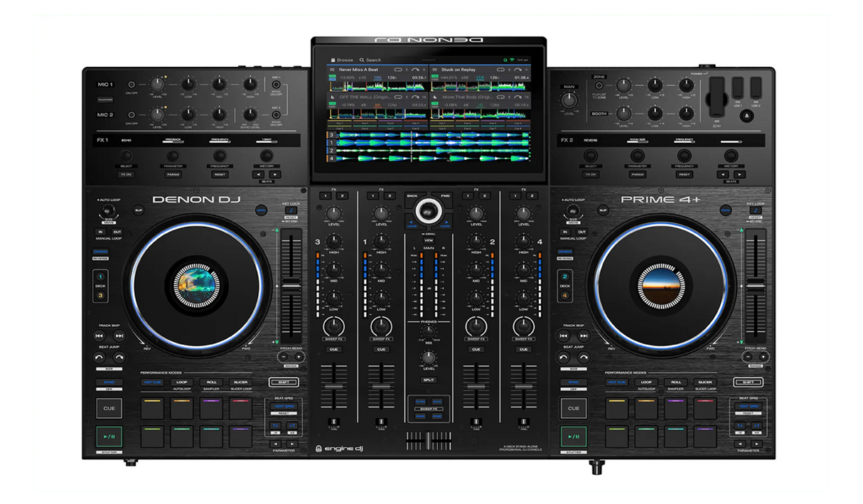 Denon Prime 4+, DJ sistema su spalvotu 10.1" ekranu