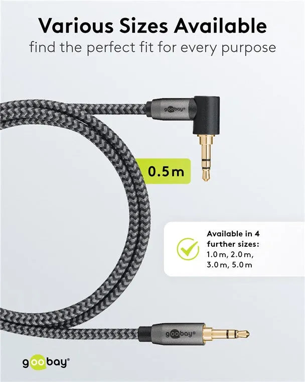 Goobay Audio Connection Cable, AUX 3.5 mm garso laidas, 0.5 m