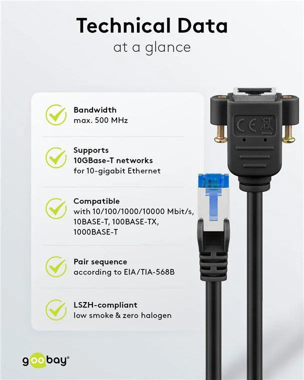 Goobay CAT 6A, S/FTP (PiMF) prailginimo kabelis, 5m