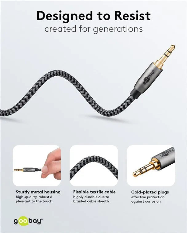Goobay Plus Audio Connection Cable, 3.5 mm AUX stereo kabelis, 5 m