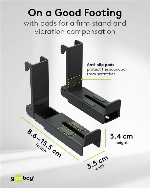 Goobay Universal Soundbar Mount, TV sieninis laikiklis iki 15 kg