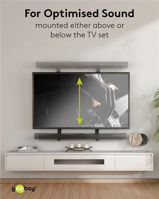 Goobay Universal Soundbar Mount, TV sieninis laikiklis iki 15 kg