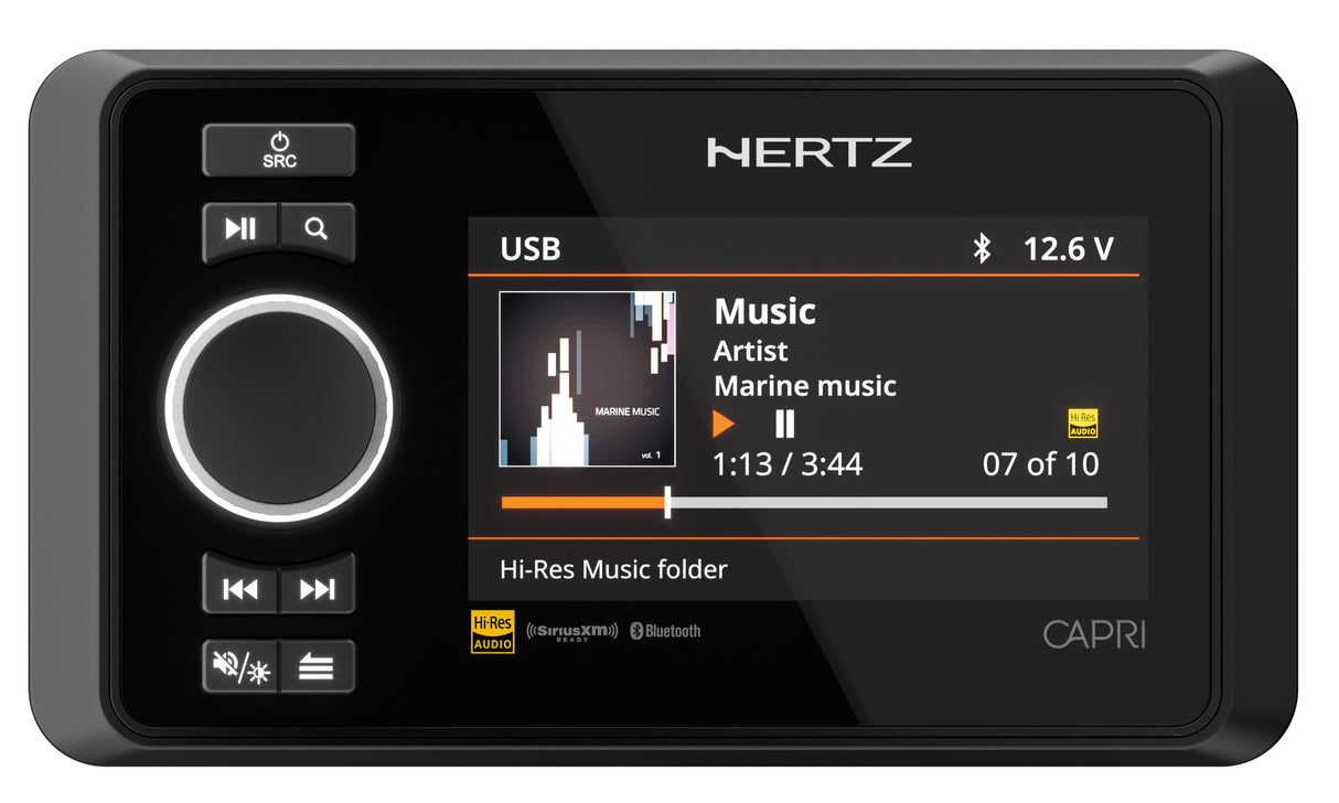 Hertz CAPRI, 4.3" Marine multimedija su Bluetooth, USB, DAB+