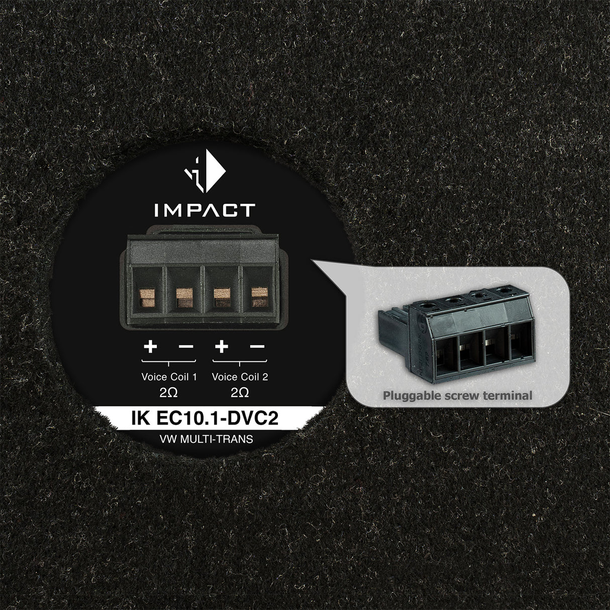 Helix IK EC10.1-DVC2 VW MULTI-TRANS, žemų dažnių garsiakalbis VW T6.1/T6/T5, 300W