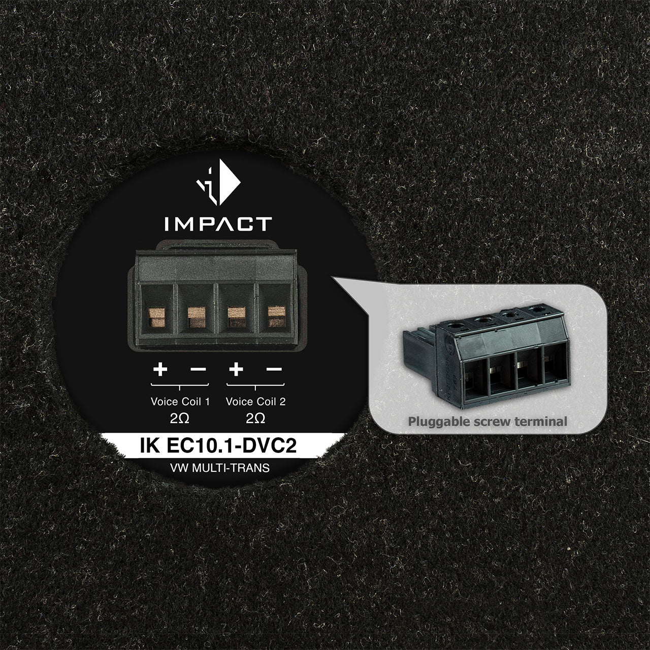 Helix IK EC10.1-DVC2 VW MULTI-TRANS, žemų dažnių garsiakalbis VW T6.1/T6/T5, 300W