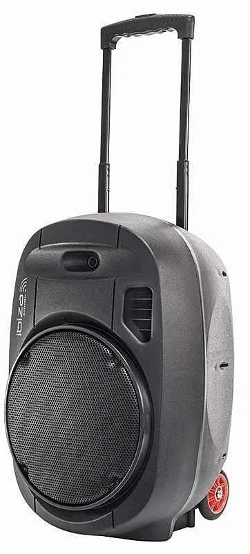 Ibiza-Sound PORT 12UHF-MKII, nešiojama garso sistema su akumuliatoriumi + 2x UHF belaidžiai mikrofonai, USB/SD/AUX/BT
