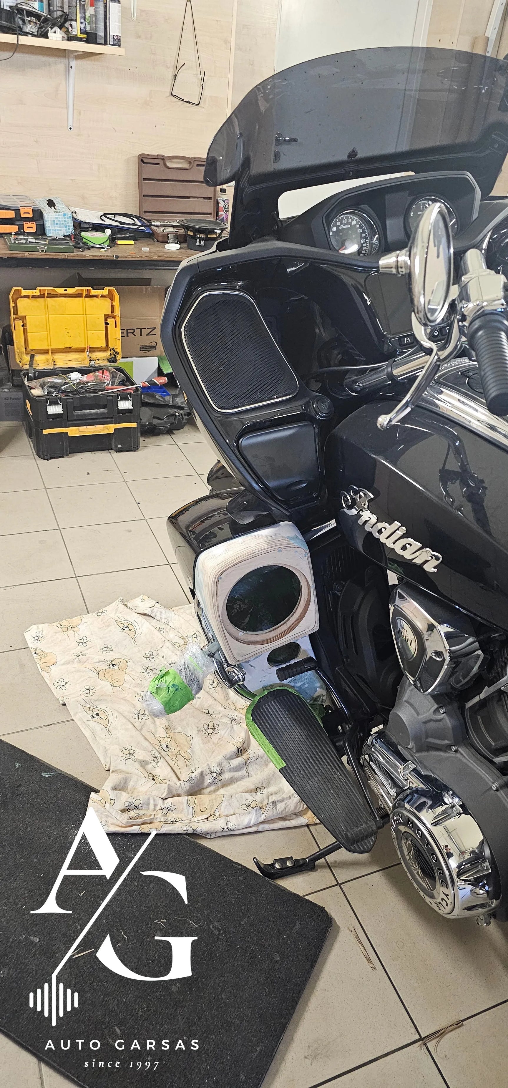 Indian motociklas, garso aparatūra 2025m