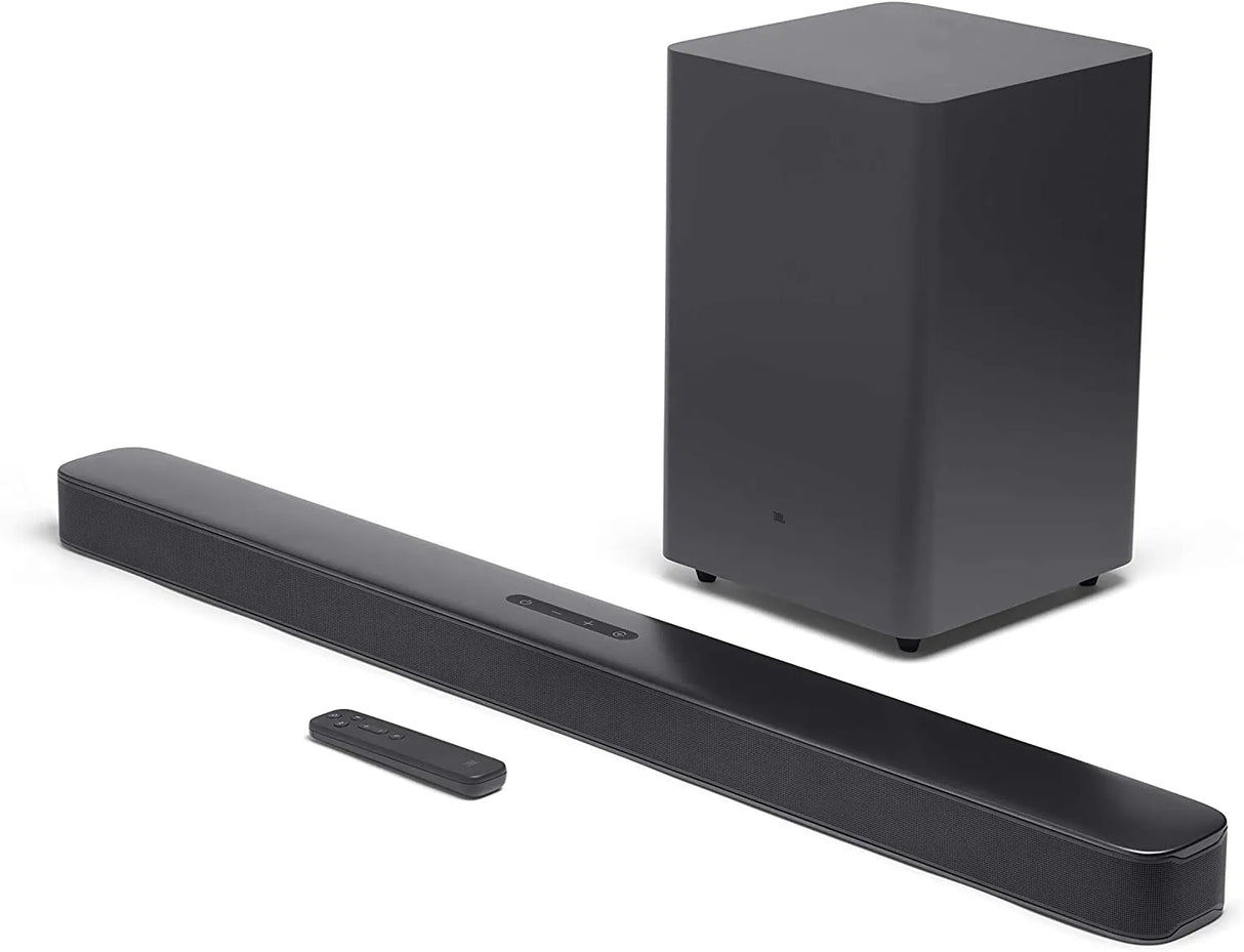 JBL BAR 2.1 Deep Bass soundbaras ir žemų dažnių garsiakalbis, HDMI Bluetooth
