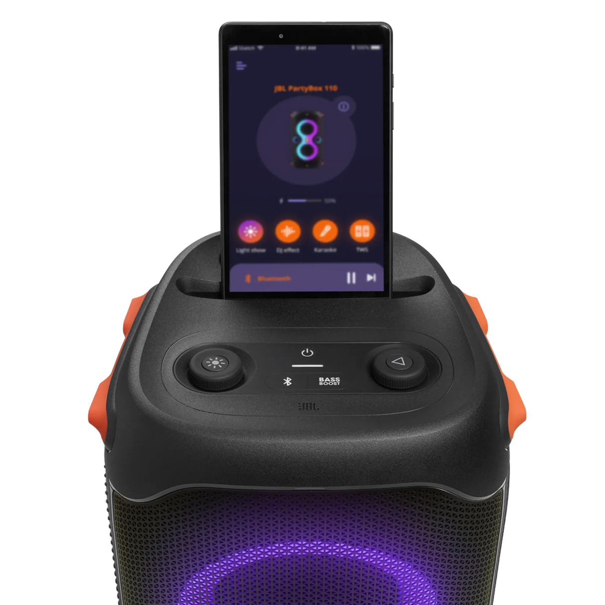 JBL PartyBox 110, nešiojama garso sistema su apšvietimu