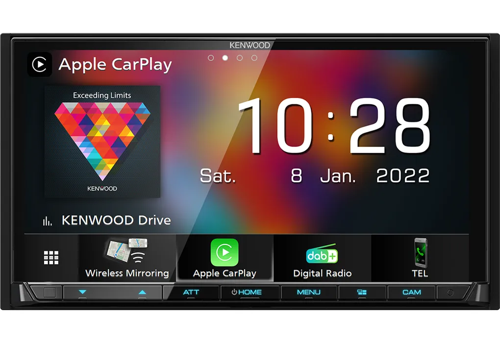 Kenwood DMX-8021 DABS, 7.0" multimedija su belaidžiu Apple CarPlay, Android Auto ir DAB+