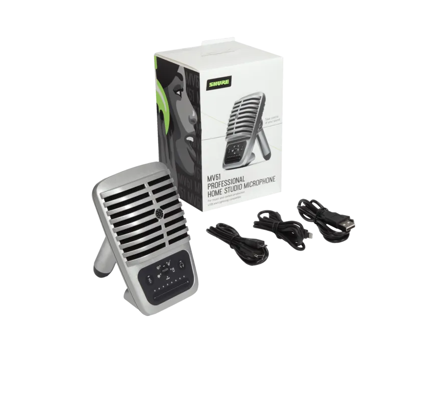 Shure MV51, didelės diafragmos mikrofonas su skaitmeniniu kondensatoriumi