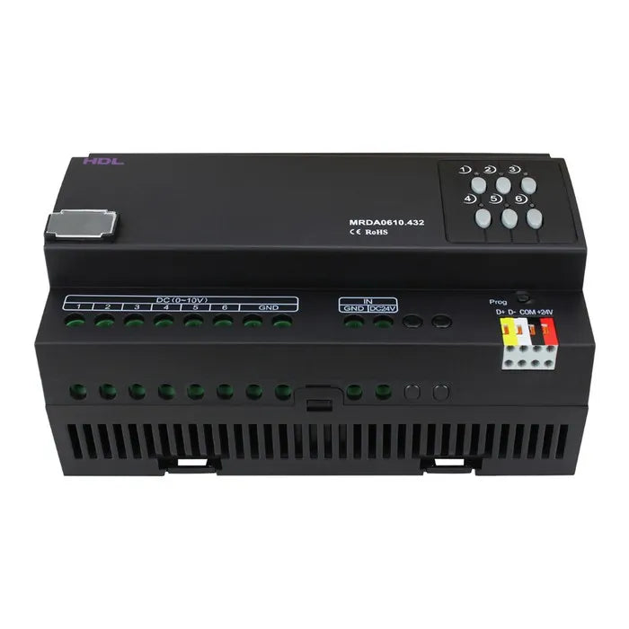 Šviestuvų valdiklis HDL-MRDA0610.432, 6x10A 0-10V