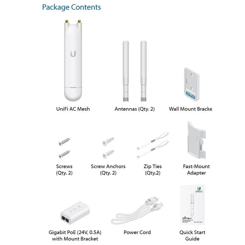 UBIQUITI UniFi AC Mesh (UAP-AC-M), tinklo įranga