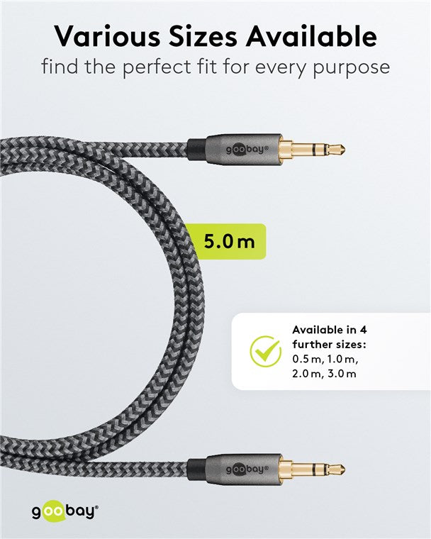 Goobay Plus Audio Connection Cable, 3.5 mm AUX stereo kabelis, 5 m