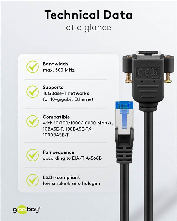 Goobay CAT 6A, S/FTP (PiMF) extension cable, 5m