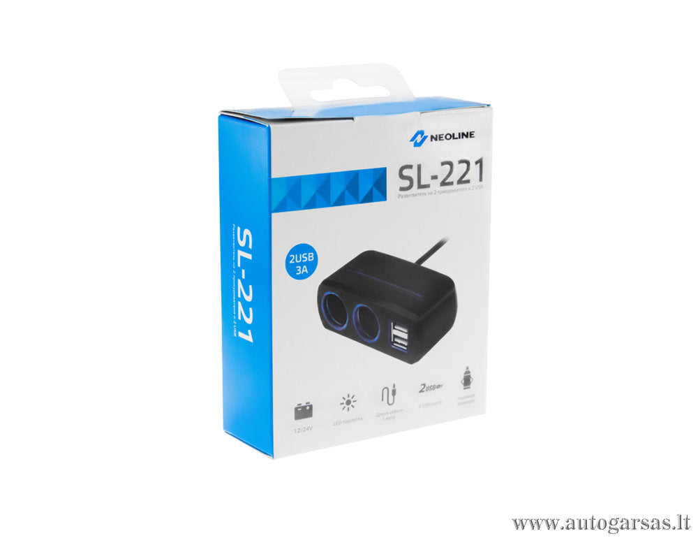 Automobilinis cigarečių pridegėjo adapteris Neoline SL-221 Priedai Neoline AUTOGARSAS.LT