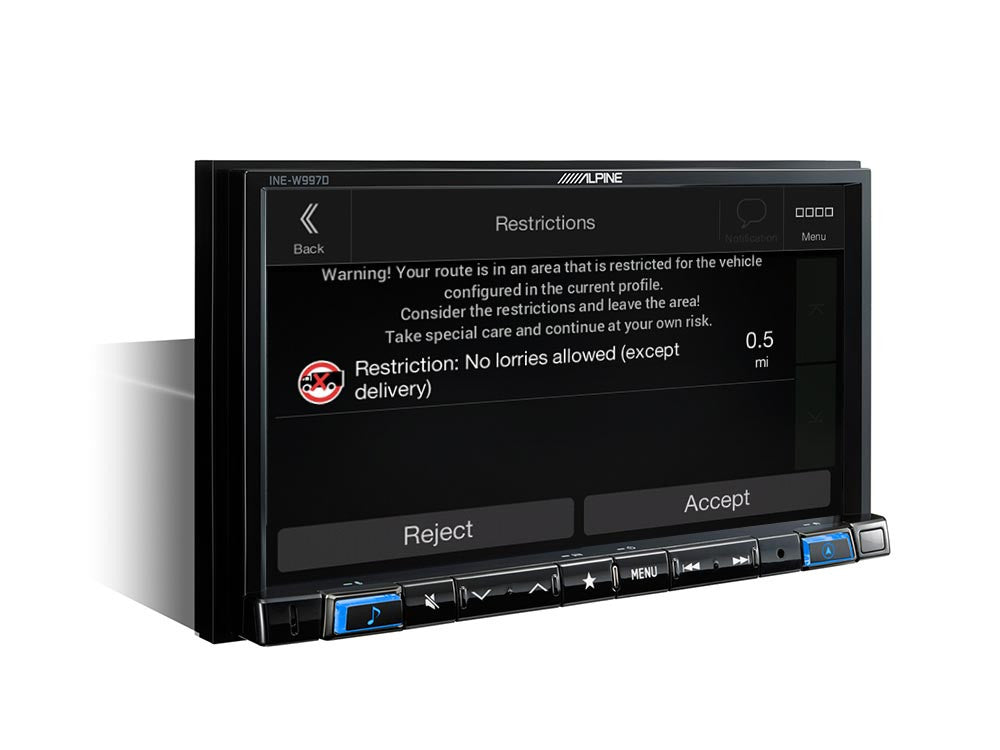 Pažangi navigacinė sistema Alpine INE-W997DC, su 7-ių colių ekranu GPS navigacija Alpine AUTOGARSAS.LT