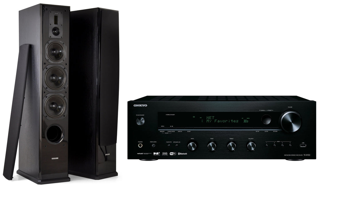 Stereo komplektas - stiprintuvas ONKYO TX-8150, su kolonėlėm Dynavoice DF-6 Stereo Stereo AUTOGARSAS.LT