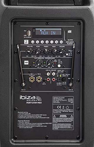 Nešiojama garso sistema Ibiza-Sound PORT 12VHF-MKII, USB, SD, AUX, BLUETOOTH Kolonėlės Ibiza AUTOGARSAS.LT