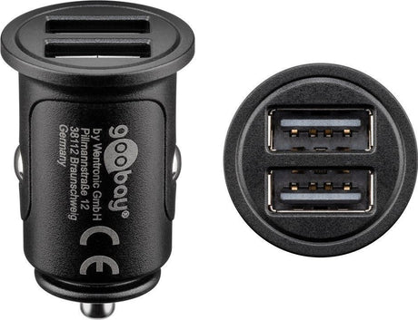 Dvigubas USB įkrovimo adapteris automobiliui Goobay 4.8A Priedai Goobay AUTOGARSAS.LT