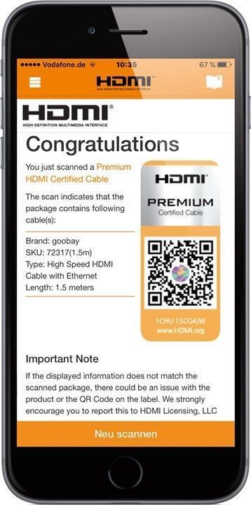 Goobay premium klasės High Speed HDMI kabelis su Ethernet, auksu dengtas HDMI-HDMI 1.5m Laidai Goobay AUTOGARSAS.LT