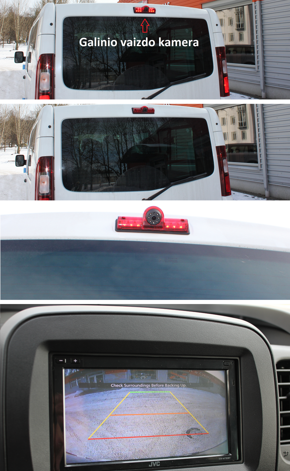 UNICCD14 Kamera CCD universali reguliuojama +Stop žibintas Galinio vaizdo kameros Mile AUTOGARSAS.LT