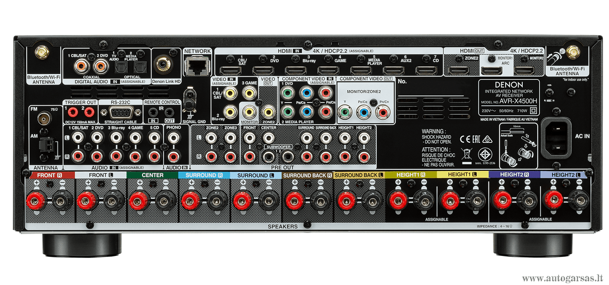 AV resyveris Denon AVR-X4500H 9.2 kanalo namų kino stiprintuvas 9x125W Namu kinas Denon AUTOGARSAS.LT