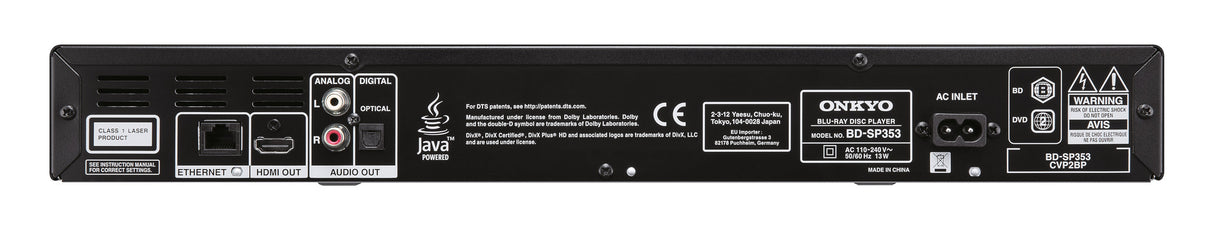 Blu-ray Grotuvas Onkyo BD-SP353 Tinklo grotuvai Onkyo AUTOGARSAS.LT