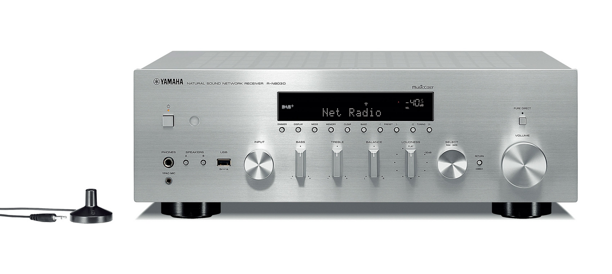 Tinklinis stereo resyveris Yamaha R-N803D 2.1, su media grotuvu Stereo Yamaha AUTOGARSAS.LT