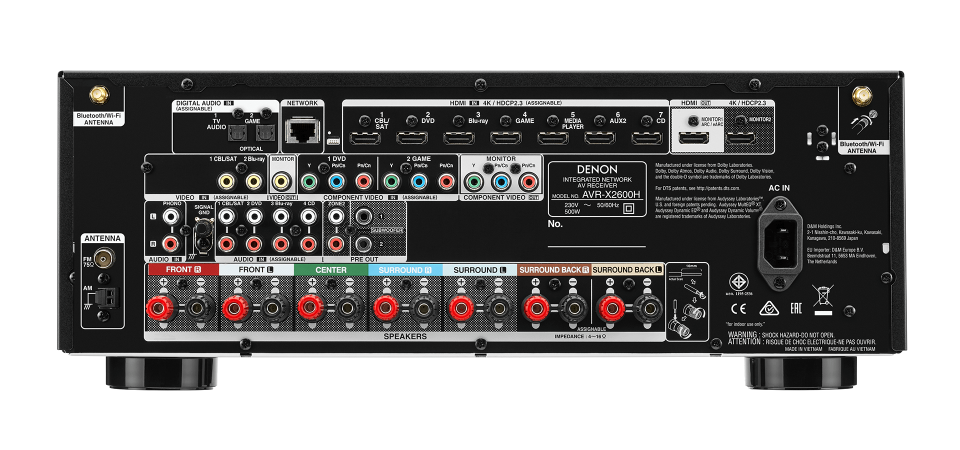 AV resyveris Denon AVR-X2600H 7.2 kanalo namų kino stiprintuvas 7x95W 2600 Namu kinas Denon AUTOGARSAS.LT