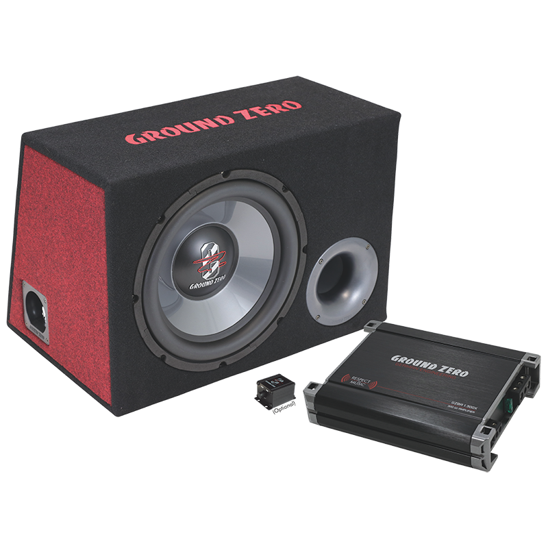 Ground Zero GZ BASS KIT 12.300XL, automobilinė žemų dažnių garso kolonėlė su automobiliniu garso stiprintuvu