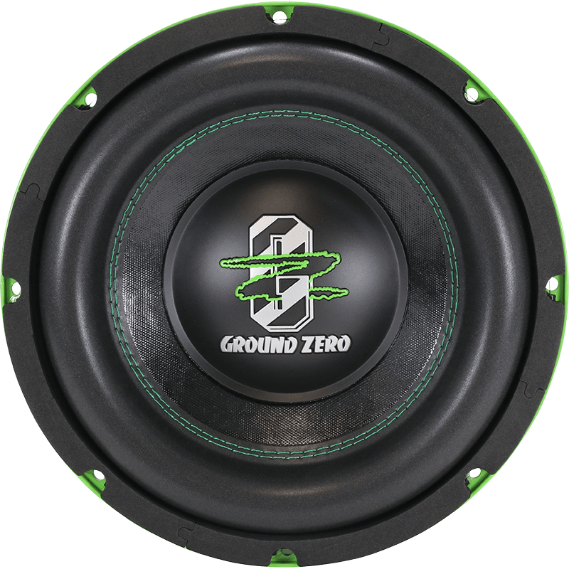 Ground Zero GZHW 25SPL Green Edition, automoblinis žemų dažnių garsiakalbis- priekis
