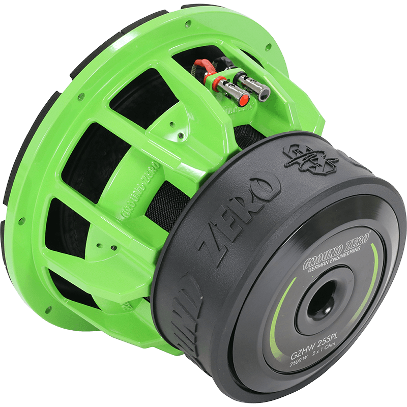Ground Zero GZHW 25SPL Green Edition, automoblinis žemų dažnių garsiakalbis- galas