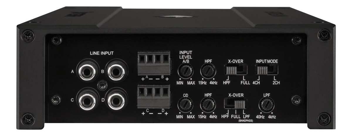 Garso stiprintuvas Helix M FOUR, 400W, su ADEP ir SMD funkcija Stiprintuvai Helix AUTOGARSAS.LT