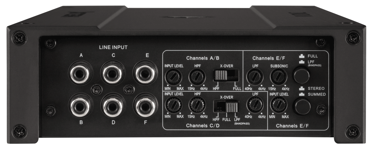 Helix M SIX, automobilinis garso stiprintuvas - Priekis