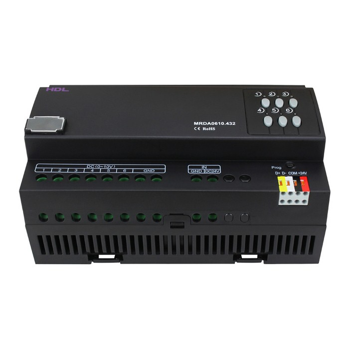 Šviestuvų valdiklis HDL-MRDA0610.432, 6x10A 0-10V Išmanūs namai HDL AUTOGARSAS.LT