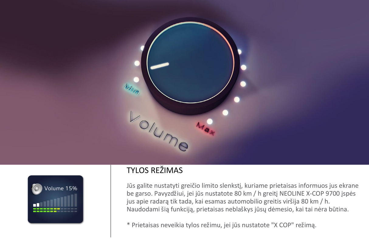 Radaro detektorius-Vaizdo registratorius Neoline X-COP 9700 LT kalba (+nemokamas montavimas) Vaizdo registratoriai - radarų detektoriai Neoline AUTOGARSAS.LT